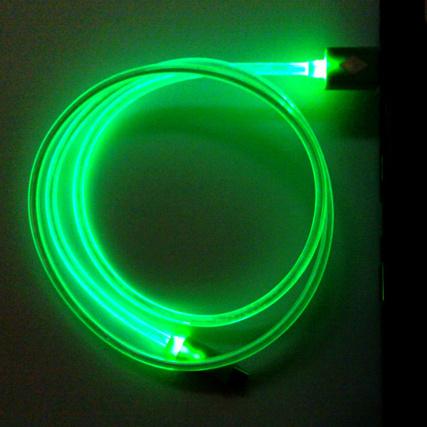 USB Micro-B Kabel 90cm - Grn beleuchtet)