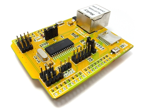 IE shield v1.1 : ENC28J60 Ethernet shield with POE & SD slot