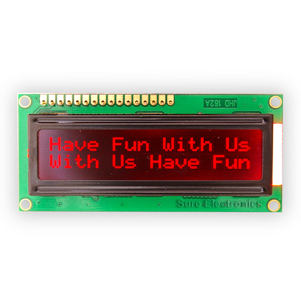 1602 LCD Modul rote Zeichen, Hintergrund schwarz HD44780