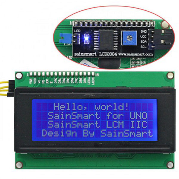 2004 LCD Modul weisse Zeichen, blauer Hintergrund I2C