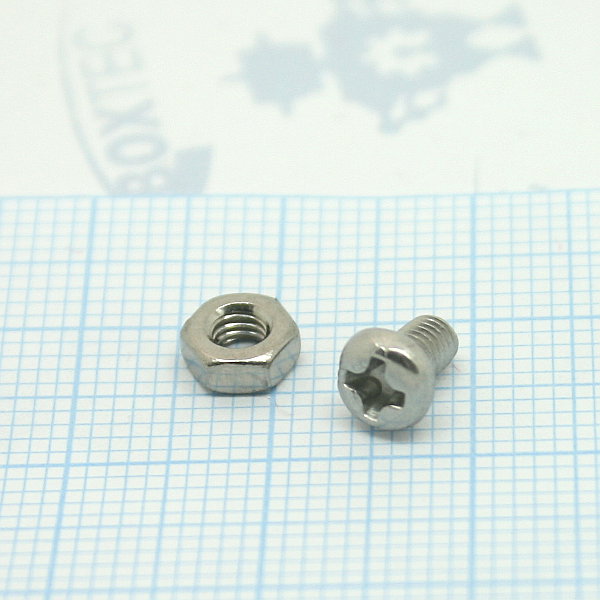 M3 Kreuzschraube 6mm mit M3 Mutter (20Stk.)